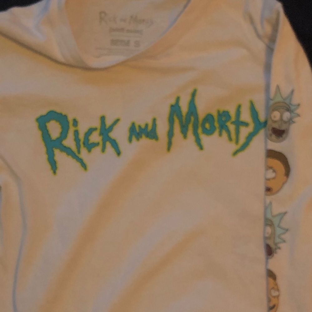 Ricky & Morty white small long sleeve tee